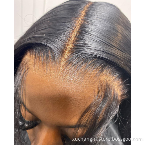 HanF Human Wig Vendor Highlight Brown Wig Ombre Color Malaysian Virgin Cuticle Aligned Human Hair Wig HD Lace Front Closure